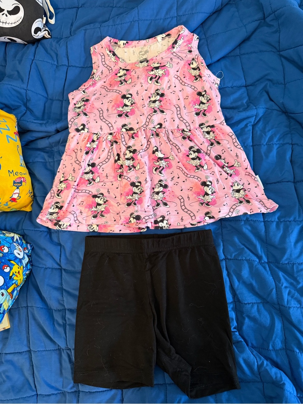 Bamboo Bliss Minnie Mouse Sleeveless Peplum Set 2T GUC